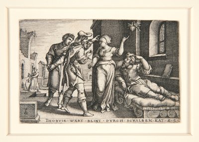 Tobit Blinded, Plate 3 from the Series The Story of Tobit by Georg Pencz
