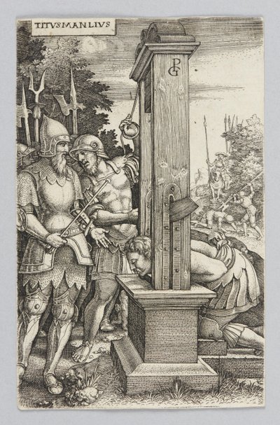 Titus Manlius Assisting at the Execution of His Son by Georg Pencz