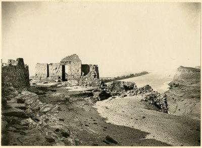 Temple Ruins, with Nile in Background, Qasr Ibrim, Egypt by Georg Steindorff