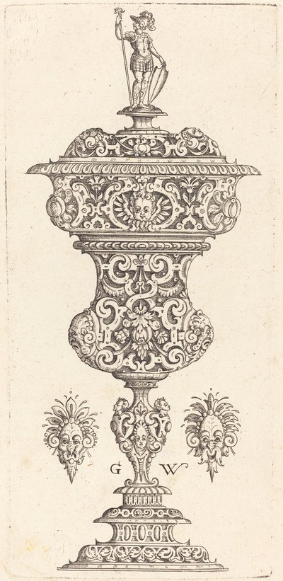 Goblet with Lid Surmounted by a Roman Soldier by Georg Wechter I