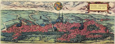 Eisleben in Saxony by Georg and Hogenberg Franz (1535 90) Braun