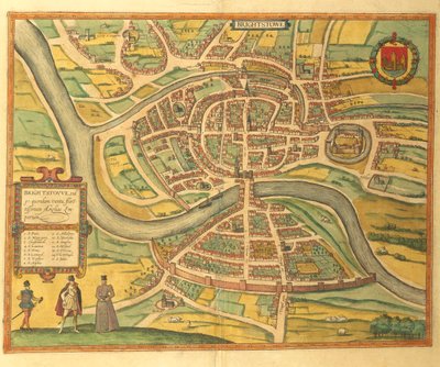 Map of Bristol from Civitates Orbis Terrarum by Georg Braun and Hogenberg Franz