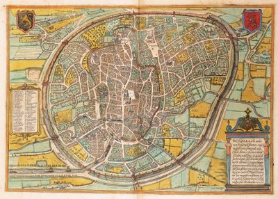 Map of Brussels by Georg Braun and Hogenberg Franz