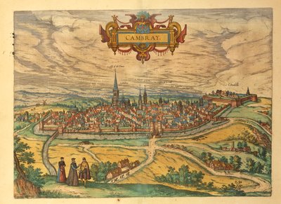 Map of Cambrai from Civitates Orbis Terrarum by Georg Braun and Hogenberg Franz