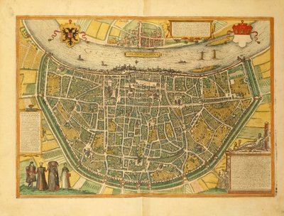Map of Cologne by Georg Braun and Hogenberg Franz