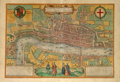 Map of London from Civitates Orbis Terrarum by Georg Braun and Hogenberg Franz