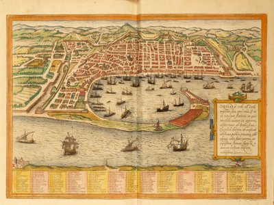 Map of Messina by Georg Braun and Hogenberg Franz
