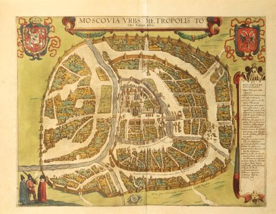 Moscow from Civitates Orbis Terrarum by Georg Braun and Hogenberg Franz