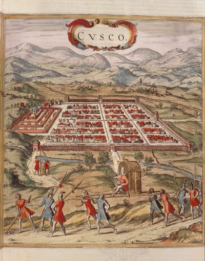 City of Cuzco, engraving by Georg Braun by Georg Braun and Hogenberg Franz