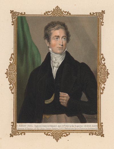 Sir Robert Peel, British politician and twice Prime Minister by George (after) Baxter