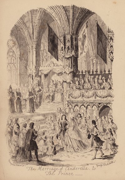 Cinderella and the Glass Slipper by George (after) Cruikshank