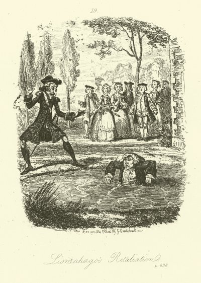 Illustration for Humphry Clinker by Tobias Smollett (engraving) by George (after) Cruikshank