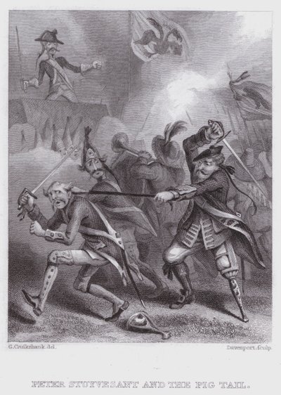 Peter Stuyvesant and the Pig Tail by George (after) Cruikshank