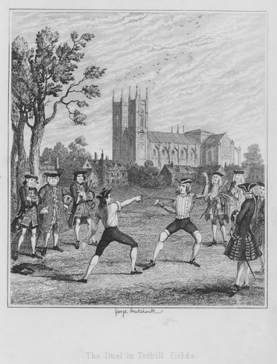 The Duel in Tothill Fields by George (after) Cruikshank