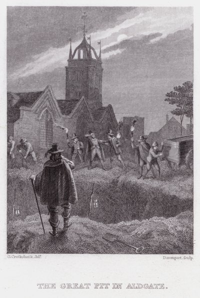 The Great Pit in Aldgate (engraving) by George (after) Cruikshank