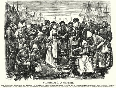 Punch cartoon: Billingsgate a la Francaise (engraving) by George (after) Du Maurier