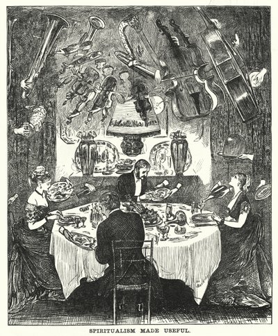 Punch cartoon: Spiritualism Made Useful by George (after) Du Maurier