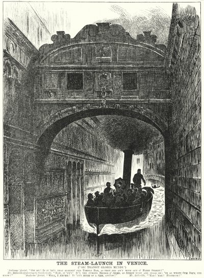 Punch Cartoon: The Steam Launch in Venice by George (after) Du Maurier