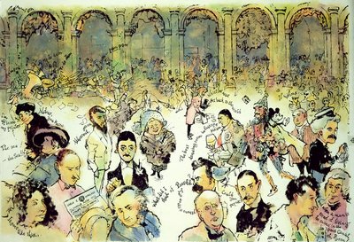 Famous Faces Outside Florians in the Piazza San Marco, Venice, c.1990 by George Adamson