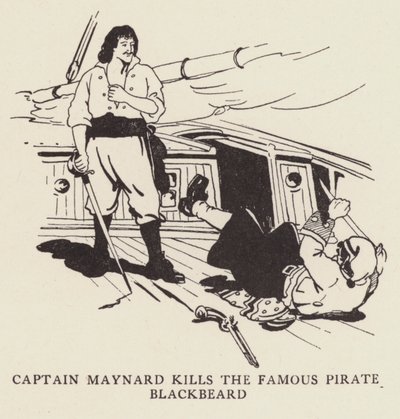 Captain Maynard kills the famous pirate Blackbeard by George Alfred Williams