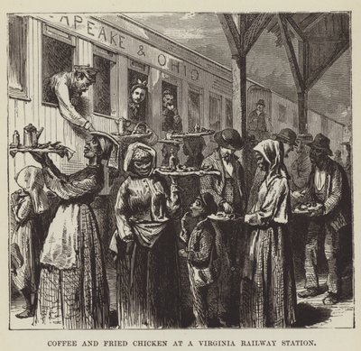 Coffee and Fried Chicken at a Virginia Railway Station by George Augustus Sala
