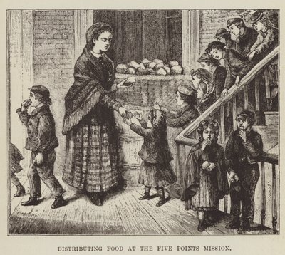 Distributing Food at the Five Points Mission by George Augustus Sala
