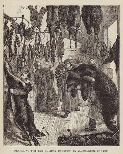 Preparing for the Holiday Banquets in Washington Market by George Augustus Sala