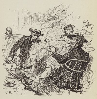 Reading the Papers, Rocking Chairs by George Augustus Sala