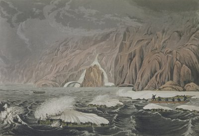 Expedition Doubling Cape Barrow, July 25 1821, from Narrative of a Journey to the Shores of the Polar Sea in the Years 1819-22 by Sir John Franklin engraved by Edward Finden by George Back