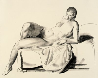 Nude Study, Classic on a Couch by George Bellows