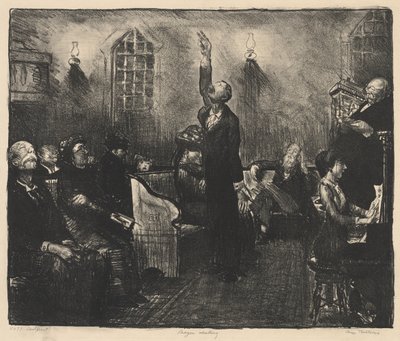 Prayer Meeting, First Stone by George Bellows