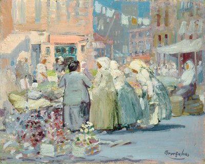 Spring Morning, Houston and Division Streets, New York by George Benjamin Luks