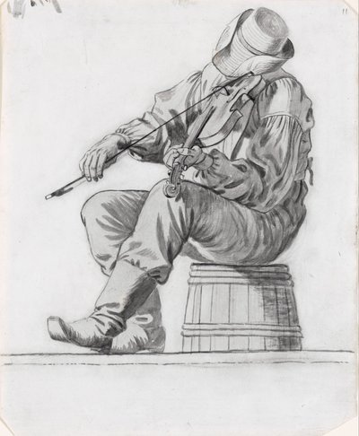 Fiddler (study for The Jolly Flatboatmen) by George Caleb Bingham