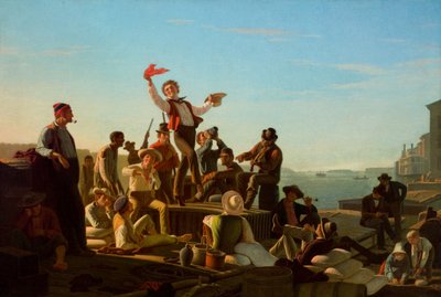 Jolly Flatboatmen in Port by George Caleb Bingham