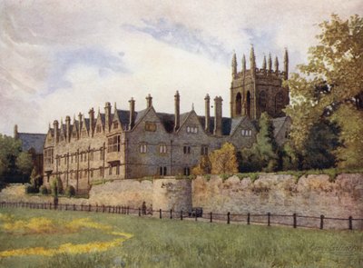 Oxford: Merton College from the Fields by George Carline