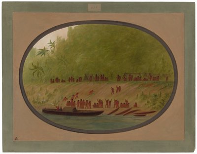 A Small Orejona Village by George Catlin