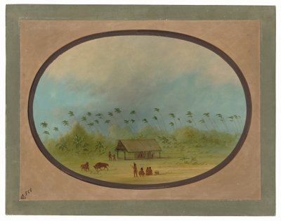 A Small Tobos Village by George Catlin