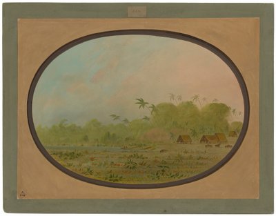 A Small Village of Remos Indians by George Catlin
