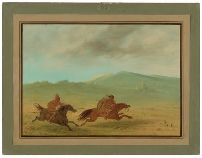 An Osage Indian Pursuing a Comanche by George Catlin
