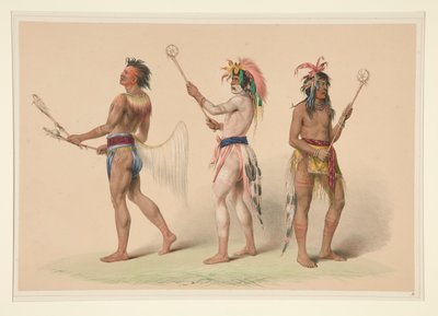 Ball Players, plate 21 from the North American Indian Portfolio by George Catlin
