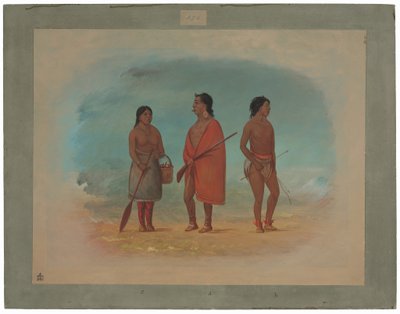 Botocudo Chief, His Wife, and a Young Man by George Catlin