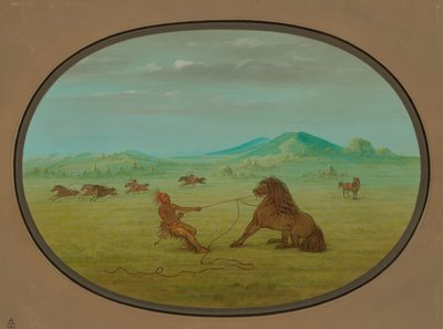 Catching Wild Horses - Pawnee by George Catlin