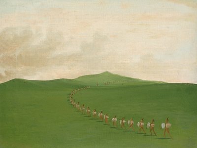 Foot War Party on the March, Upper Missouri by George Catlin