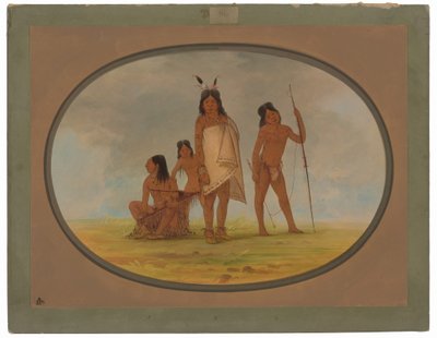Four Flathead Indians by George Catlin
