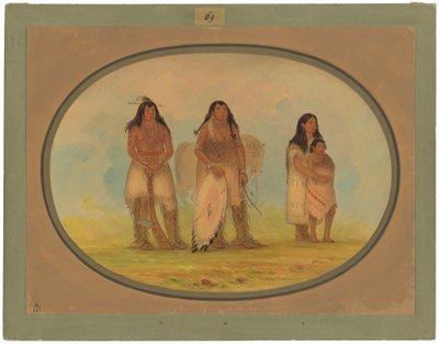 Four Kiowa Indians by George Catlin