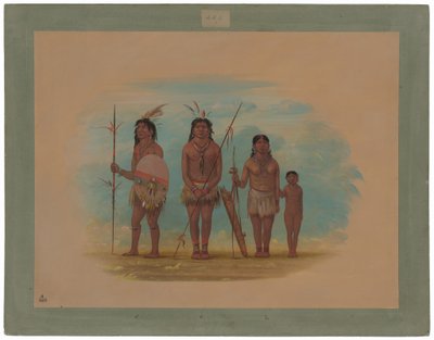 Four Xingu Indians by George Catlin