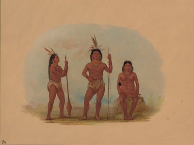 Klahoquaht Chief, His Wife, and Son by George Catlin