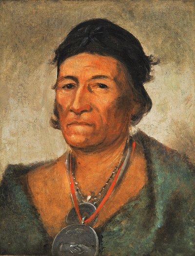 Ko-Man-i-Kin, Big Wave, an Old and Distinguished Chief by George Catlin