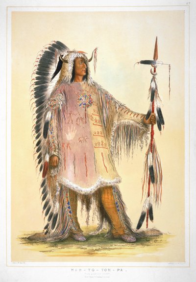 Mah-to-toh-pa, The Mandan Chief by George Catlin