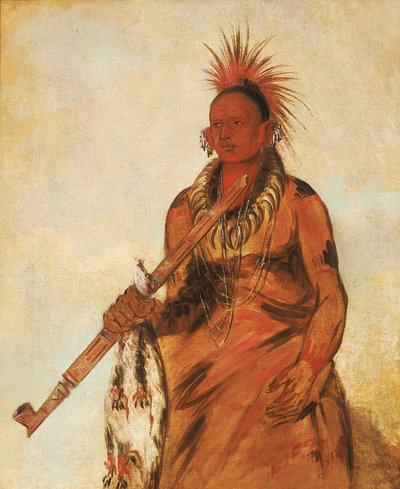 No-o-mun-nee, Walks in the Rain, a Warrior by George Catlin